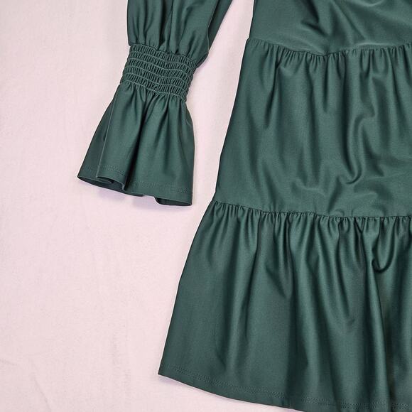 Jude Connally Tammi Dress Womens M Evergreen Tiered Cocktail Holiday Party Mini - Picture 10 of 16